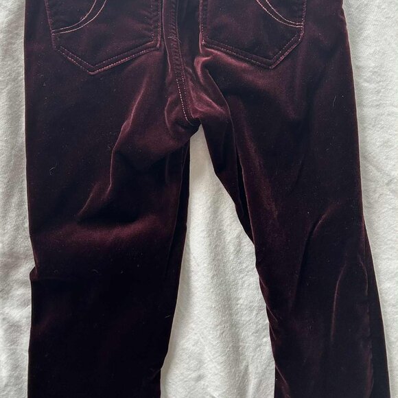 Maje Bordeaux Velveteen Cigarette Five-Pocket Jeans, Rich Luminous Sheen – EU 34 - Picture 5 of 6